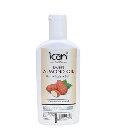 ican London Pure & Natural Sweet Almond Oil For Hair Skin & Nails 100ml