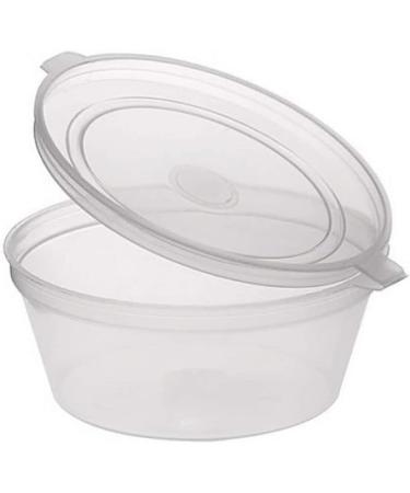 2oz 50 Hinged Sauce Cups Plastic 60ml Lid Deli Pot or Sauce Take Away Sauce Chutney Ketchup Restaurant 1 60ml