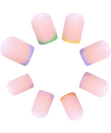 sunroot 1 Set Through Wearable Nail Wearable Press on Nails Full Cover Nail Tips Short Colourful - Buy Online on SooperMarket.com