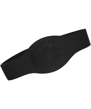 Tap2Tag 189mm Large Black Teardrop Medical Alert Wristband - Stay Safe & Stylish - Buy Online on SooperMarket.com