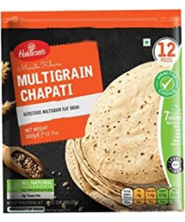Haldiram's Multigrain Chapati | 12 Pieces | 360G | Minute Khana | Multigrain Flat Bread | 100% Fresh | Ready to Eat | Indian Origin