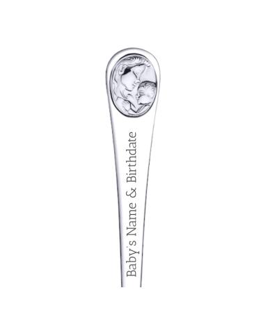 Personalized Baby Feeding Spoon | Custom Engraving Name & Birthdate | Keepsake Gift (Stainless Mother & Baby)