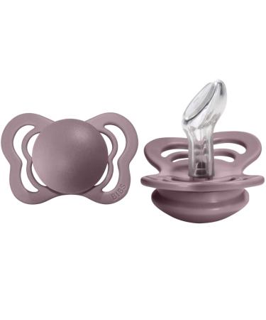 BIBS Pacifiers - Couture Collection | BPA-Free Baby Pacifier | Made in Denmark | Set of 2 Heather Color Premium Soothers | Size 0-6 Months