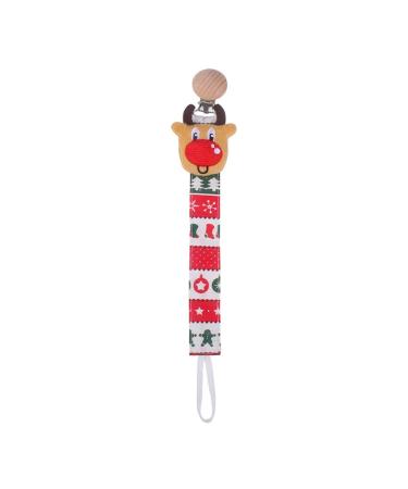 TIAN-K Pacifier Chain with Christmas Motif Series Elk Cotton Chain Newborn Dummy Nipple Baby Teething Toy