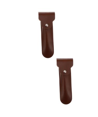 Angoily 2pcs Razor Holster Handbag Leather Storage Double Edge