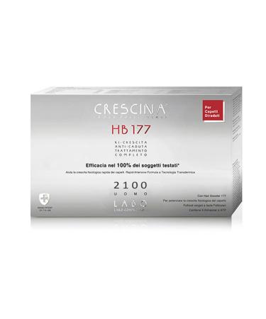 Crescina Transdermic Follicular Islands HB 177 and Anti-Fall Treatment Complete Hair Booster 2100 Man 10+10 vials