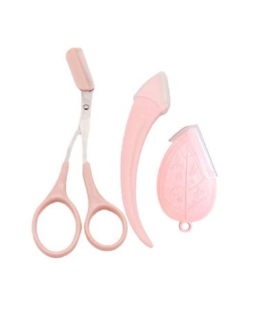 Eyebrow trim eyebrows facial razor for women professional eyebrow scissors with accessories trimmer t6e1 bridal scraper comb rose