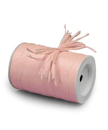 Pastel Pink Matte Raffia Ribbon - 1/4 ''x 100 yd - DIY Home Projects - Gift Packaging - Party Decor - Natural Farms