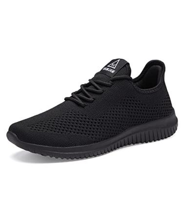 BXYJDJ Men's Running Shoes Walking Trainers Sneaker Athletic Gym Fitness Sport Shoes Lightweight Casual Working Jogging Outdoor Shoe 10.5 Allblack