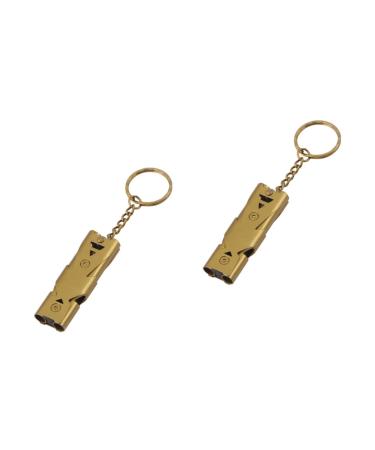 YARNOW 2pcs Double Tube Survival Whistle Emergency Whistle High Decibel Rescue Whistle mediumx2pcs goldenx2pcs