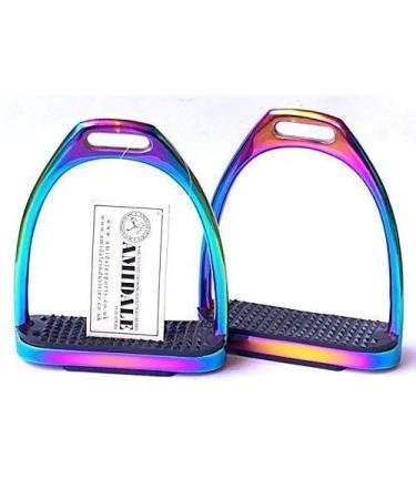 Amidale RAINBOW GLOSS FILLIS IRONS STIRRUPS HORSE RIDING STAINLESS STEEL BNWT