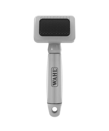 WAHL Canada Cat Small Slicker Brush Helps to Minimize Shedding With Regular Use Steel Bristles Into Thick Coat Ideal For Brushing Out Light Mats and Getting Rid of Dead Fur - Model 58531 Grey