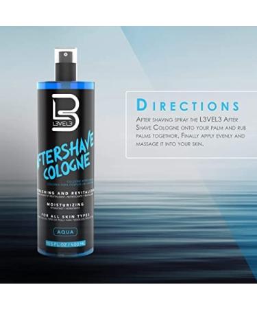 L3 Level 3 After Shave Spray Cologne - Softens Skin - Refreshes and Relieves Face and Skin - Styling Powder Included Aqua - Buy Online on SooperMarket.com