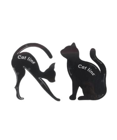 2PCS Cat Eyeliner Template Premium PVC Material Smoky Eyes Makeup Applicators Cat Shaped Eye Liner Guide Stencil Tool For Makeup Beginnereyeliner stencil
