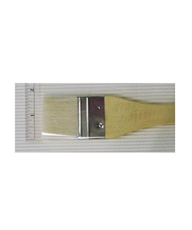 Yasutomo Hake Flat Wash Brush with Metal Ferrule  Sheep Hair Bristles  1 3/4 inch (BFC3)