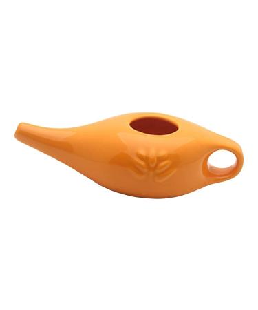 uaelua 250Ml Ceramic Neti Pot Nose Cleaning Pot Leakproof Spout Pot for Nasal Rinsing Nose Washing Men and Women Orange
