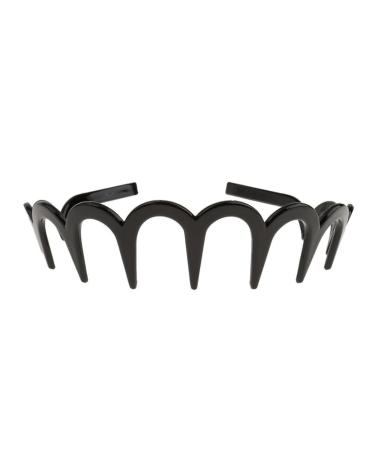 Unisex Wavy Headband Black Spring Wavy Metal Hair Band with Long Teeth Hairhoop Sports Headband Headwear Accessories Black 1pc Wavy Metal Hair Band