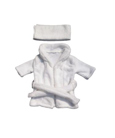 Isaken newborn baby photo costume baby bathrobe towel hood set baby young girls bathing towels shooting photo costume bathrobe bathing cloth set 0-3 months m white