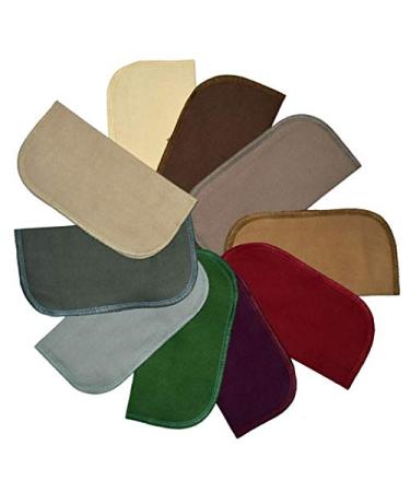2 Ply Solid Flannel 8x8 Inches Set of 10 Full Earth Tone Colors