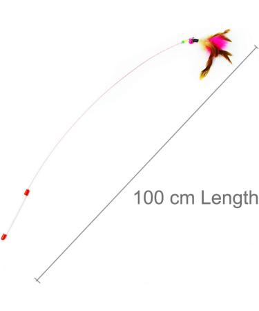 SLSON Feather Teaser Cat Toy Interactive Cat Catcher and Exerciser Wand for Cats and Kitten Playing with Feather Bell and Flexible Wire - Buy Online on SooperMarket.com