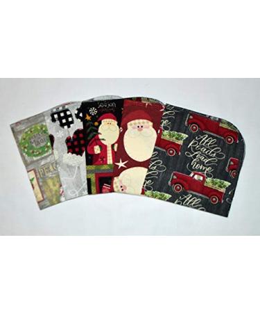1 Ply Printed Flannel Paperless Towels 12x12 Inches Set of 5 Primitive Christmas