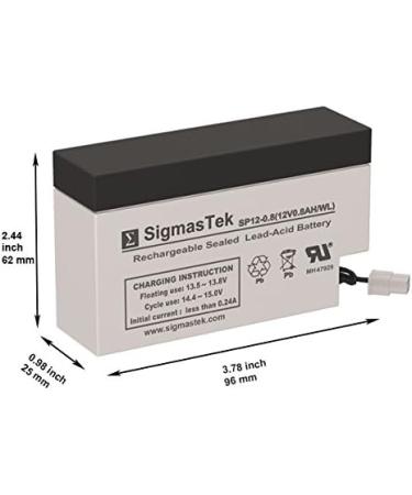 SigmasTek AP-1208WL-HAB 12V 0.8Ah SLA Replacement Battery | Reliable WL Terminal Battery for International Shipping - Buy Online on SooperMarket.com