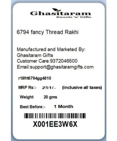 Ghasitaram Gifts Rakhi for Brother Rakhis Online-6794 Fancy Thread Rakhi - Buy Online on SooperMarket.com