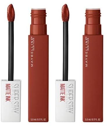Maybelline Super Stay Matte Ink Liquid Lipstick Makeup Long Lasting High Impact Color Up to 16H Wear Ground-Breaker Maple Leaf Red 1 Count (Pack of 2)