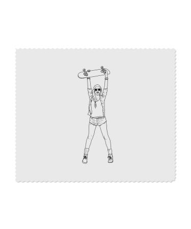 2x 'Skater Girl' Microfiber Lens/Glasses Cleaning Cloths (LC00026896)