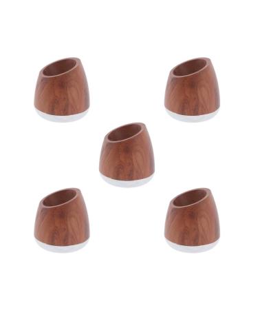 Safety Razor for Men Wood Grain Stand Holder for Bathroom Brown 5 Pack Set of 5 (Brown)