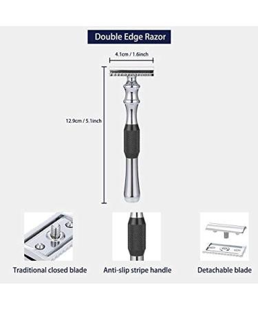 Classic Double Edge Metal Razor for Men - Black Shaving Razor for Beard Grooming | International Shipping Available - Buy Online on SooperMarket.com
