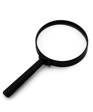 75mm Black Portable Magnifying Glass Magnifier for Reading Practical