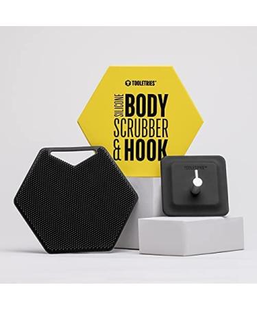 Tooletries Silicone Body Scrubber & Storage Hook - Charcoal | Shower Bathroom Organizer with Silicone-Grip Technology - Buy Online on SooperMarket.com