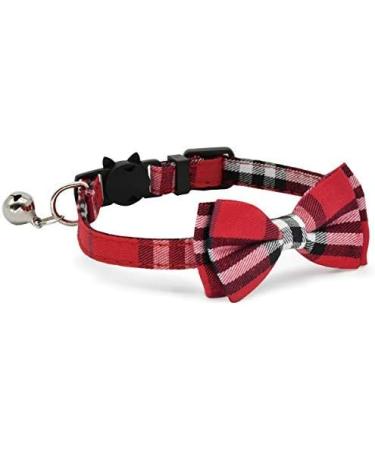 AIXI Cat Collar Breakaway with Bow Tie & Bell 2 Pack - Adjustable 7.8-10.5 Inch - Pink & Red - Buy Online on SooperMarket.com