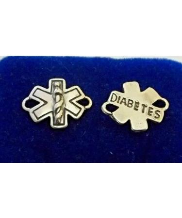 Charm Pendant for Bracelet and Chain Making Fashion Jewelry Necklace 1 Sterling Silver 14x11mm Diabetic Diabetes Medical ID 14 mm Long Link