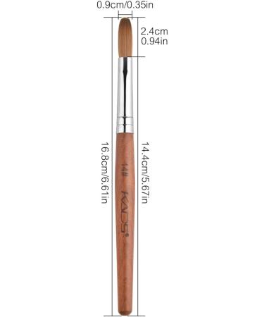 Alexnailart Kolinsky Sable Nail Brush - Size 14 Acrylic Brush with Red Wooden Handle for Manicure Design - Buy Online on SooperMarket.com