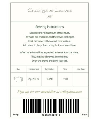 Organic Eucalyptus Losblatt Tea - Biodegradable Eucalyptus Herb Tea 100g | International Shipping - Buy Online on SooperMarket.com