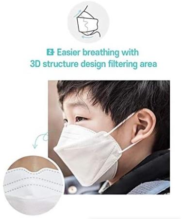 Buy KF94 Kids Face Masks - Pack of 10 | Premium 4-Layer Filters | Disposable Respirators for Ages 5-14 | Made in Korea - Buy Online on SooperMarket.com