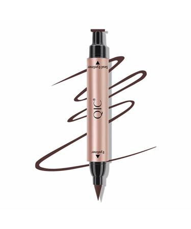 Go Ho Liquid Eyeliner Stamp Wingliner Brown Winged Eyeliner Stamps for Cat Eyes Long lasting Super Slim Precise Felt Tip Liquid Eye Liner Tattoo Tools 1 PC Brown Wingliner Stamp