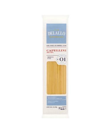 DeLallo Capellini Pasta, Angel Hair, 1lb Package, 8-Pack