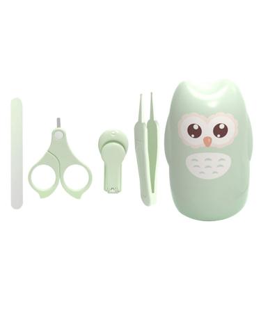 Healifty 1 Set Green Baby Nail Grooming Kit Baby Nail Care Set with Cute Case Baby Nail Clippers Scissors Nail File Tweezers Baby Pedicure for Newborn Infant Toddler Kids