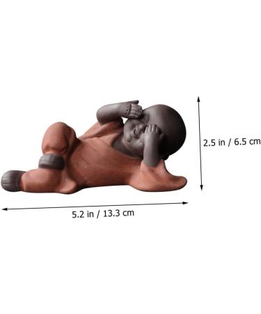 Alipis Tea Pet Chinese Decor Fairy Feng Shui Laughing Buddha Car Decoration Buddha Ornament Maitreya Buddha Figurine Desk Decor Monk Outdoor Statue Three No Purple Clay Decorations Red 13.3X6.5CM - Buy Online on SooperMarket.com