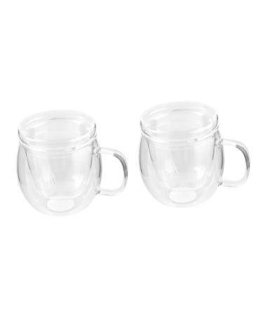 Zerodeko 2pcs Tea Filter Cup Drinking Milk Mug Cup Kettle Water Tea Cup Clear Tea Kettle Tea Infuser Mug Filtering Clear Tumbler Clear Tea Cup Filter Tea Cup Water Cup Office Glass Transparentx2pcs 11x9cmx2pcs