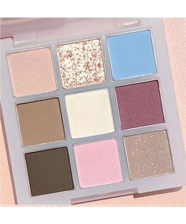 Lovelycat 9 Colors Glitter Eyeshadow Makeup Palette Matte High Pigmented Colorful Creamy Texture Eye Shadow Powder Natural Waterproof Long Lasting Eyeshadow Powder Cosmetics (Blue)