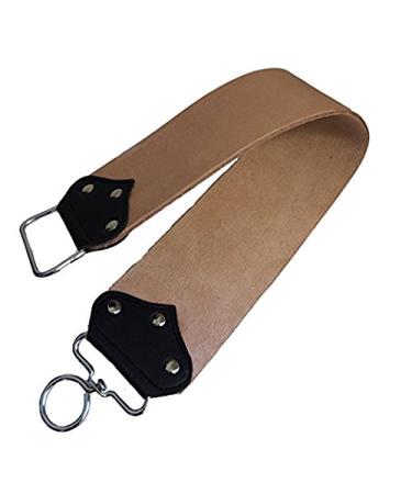 GBS Leather Razor Strop 3" X 21.5"Sharpening Barber Strop. Dual Swivel Clip and Handle for Tension. Straight Razor strop