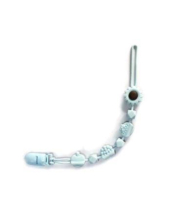 RUDFUZ Upgraded Pacifier Clip Anti-Drop Chain with Silicone Teething Beads Ideal Baby Soother & Dummy Holder Light Blue
