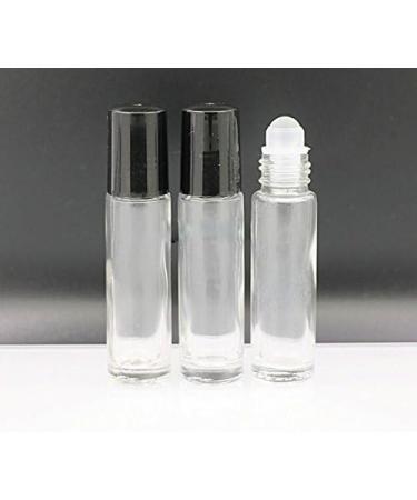 6 Pack 10ml Empty Clear Glass Roll-On Bottles with Glass Balls - Ideal for Perfumes Essential Oils & Lip Gloss Storage - Buy Online on SooperMarket.com
