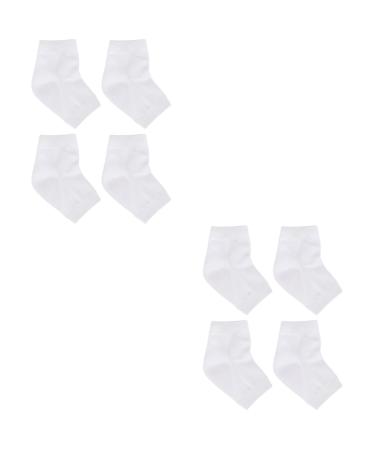FOMIYES 4 Pairs Rough Calluses Socks Gel Foot Socks Heel Sleeves Protectors Heel Protector Socks Feet Repair Socks Cracked Heel Socks Gel Socks Men and Women White Anti-Crack Ankle Socks