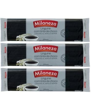 Exclusive Portuguese Pasta Linguine in Cuttlefish Ink/Massa Tinta de Choco - 500g - Pack of 3