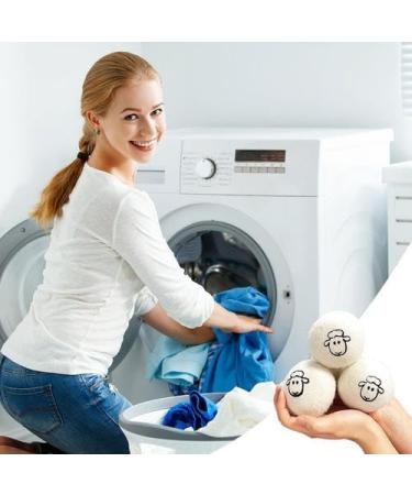 Wool Dryer Balls 6PCS Anti Static Tumble Dryer Balls Reusable Natural Fabric Softener for Laundry Wool Balls for Tumble Dryer Wool Dryer Balls to Reduce Drying Time Wrinkles and Static - Buy Online on SooperMarket.com